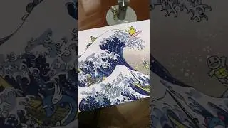 GREAT WAVE PIKACHU & FRIENDS PLAYMAT 🌊 #shorts