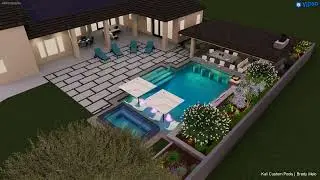 Akins new pool, infinity spa and sunken outdoor kitchen with fireplace!