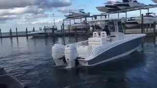 Joystick Maneuvering the New 2015 Boston Whaler 320 Outrage at Marine Max Sarasota