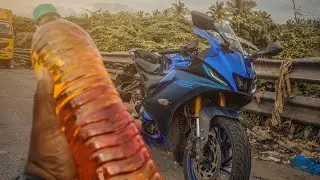 Yamaha R15 V4 mileage test 🔥 with pillion🤔/ vishnu gaja ❤️