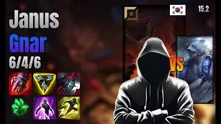 Janus Top Gnar vs Volibear lol KR solo rank Full Game 15.2 | 야누스 나르 vs 볼리베어