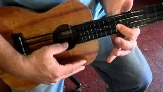 Raymond Rapozo Fretless Bass all Koa ukulele