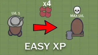 Easiest Way to get to Max Level In MooMoo.io - New Great Axe x4 Resource Gameplay.