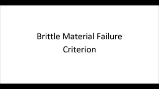 Brittle Material Failure Criterion