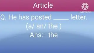 Article   ll   English Grammar  ll Article Practice set