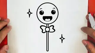 HOW TO DRAW A CUTE LOLLIPOP HAPPY LIFE, STEP BY STEP, DRAW Cute things