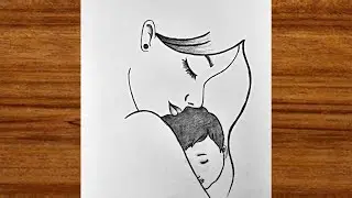 How to draw Mother and Daughter | Mother's Day drawing | pencil sketch for beginners | Easy drawing