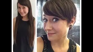 haircut on long hair brunette to a pixie hair cut anne hathaway style