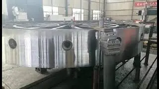 large diameter wheel hub processing on CNC floor type boring and milling machine