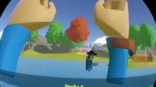 Rec room Disc golf trick shot 50m