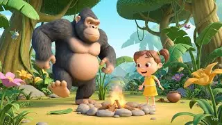 Jungle Cooking Fun with King Kong & Cute Girl | 3D Animation