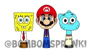 My Sprunki OC Mario Vs Gumball Vs Spongebob SquaredPants Comparison Round 1