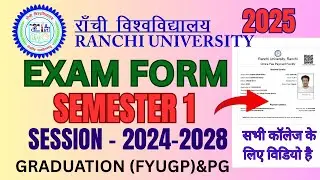 RANCHI UNIVERSITY GRADUATION AND PG EXAM FORM