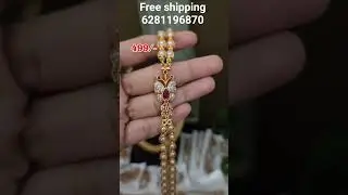 One gram gold jewellery #letest #new #earings #goldjewellery #trendy #whosale #blackbeadscollection