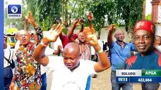 Supporters Celebrate Soludo's Re-election As Governor Of Anambra State
