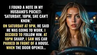 I FOUND A NOTE IN HIS POCKET： 'SAT 10PM, DON'T TELL HER ' I FOLLOWED HIM  WHEN THE DOOR OPENED
