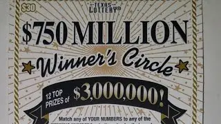 $750 Million Winners Circle!! Texas lottery scratch offs.