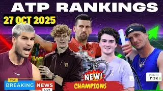 NEW ATP Rankings 27 Oct 2025 | Sinner Wins Vienna, Fonseca Shocks Basel! Alcaraz Still #1!