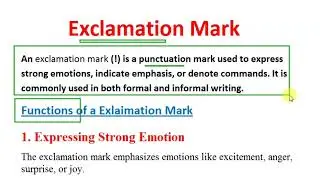 Exclamation Mark & Its All Functions | Very Important Tips To Learn About Exclamation Mark