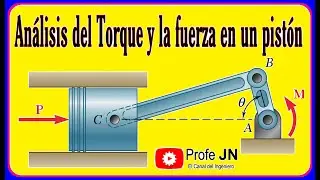 ANÁLISIS ESTÁTICO DE MOMENTO Y FUERZA SOBRE UN MECANISMO BIELA, MANIVELA, PISTÓN - TRABAJO VIRTUAL