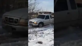 Snowy Off-roading #ford #funny #ranger #rangerdanger #stuckinmud #truck #snow #snowrunner