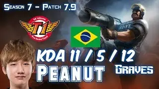 SKT T1 Peanut GRAVES vs LEE SIN Jungle - Patch 7.9 BR Ranked
