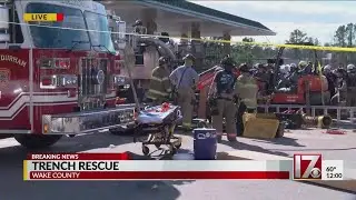 Trench rescue underway in Wake County