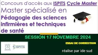 Concours d'accès  ISPITS Cycle Master pédagogie de Sciences infirmières et techniques de Santé 2024