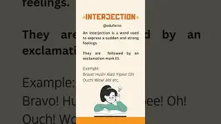 Interjection😎 #ytshorts #english #grammar #injection #partsofspeech #youtubeshorts #short #shorts