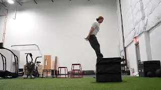 Approach Box Jump (Land w/ Straight Legs)