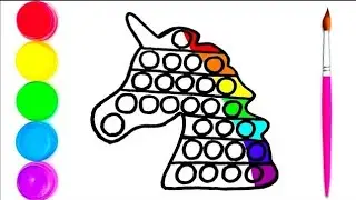 Unicorn Popit🦄🌈❤️drawing |howtodrawpopit| colourful unicorn popitdrawing | easy popitcoloring