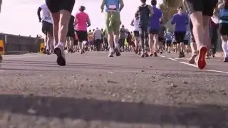 FREE VEDIO INTRO :  marathon runners slow motion