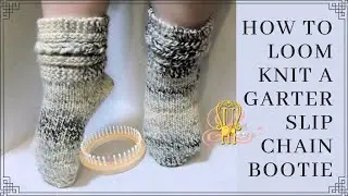 How to Loom Knit Garter Slip Chain Booties