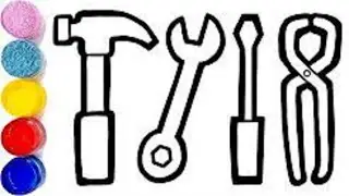 How to draw Repair Tools for kids | Repair Tools Drawing, Painting, Coloring for Kids & Toddlers