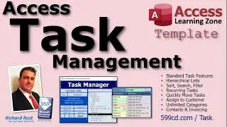 Microsoft Access Task Management Template. Hierarchical Lists. Recurring Tasks. Unlimited Categories