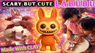 Scary But Cute Clay Labubu We Made🐰| Prisha & Mione Vlogs 🥰