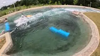 Jackson  kayaking the Whitewater Center
