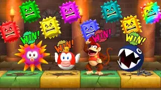 Mario Party 9 - Cheep Cheep vs Diddy Kong vs Chain Chomp vs Porcupine Fish #MarioGame
