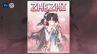 Zhezhi Cute GFX Poster Tutorial +  Free Template - Gaoxing Designs