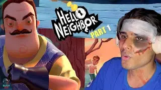MY NEIGHBOR CAUGHT ME IN HIS BASEMENT 😱😢Hello Neighbor Act 1! 🤯 (First Playthrough & Glitches!)