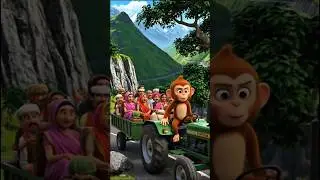 बंदर ne tractor ko पहाड़ se गिरा diya ll🚜🤔 #shortsfeed #guruveervlogs #cartoon #ai