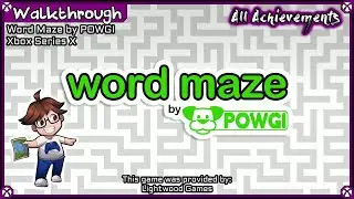 Walkthrough - Word Maze by POWGI (Xbox) - All Achievements 1,000G