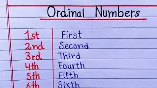 Ordinal Numbers 1 to 20 |1 to 20 Ordinal numbers spelling in English