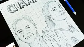 Smriti Mandhana And Harmanpreet Kaur Drawing | Women's World Cup 2025 | Outline Tutorial Video 😍 