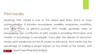 Various types of mass media and their characteristics | Print media | BA functional english