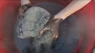 Dusty Pure black sand with charcoal ashes water crumbling 💦🤤