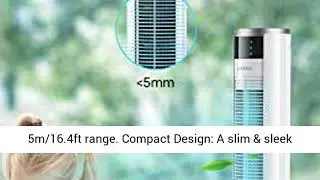 Tower Fan Lensoul 75&deg; Oscillating Fan with Remote, Sleep Mode, 3 Quiet Speeds, Timer Setting, Smart