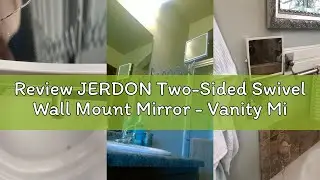 Review JERDON Two-Sided Swivel Wall Mount Mirror - Vanity Mirror with 5X Magnification & 30 inch Wal