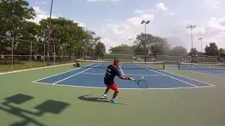 High heat (29Celsius) practice hit w/ Pete Perez @ Lou Veres Tennis Centre.