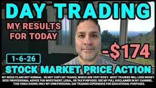 Frank Day Trading's First 2026 Small Account Challenge Trading Stocks -- Day 1 -- January 6th, 2026